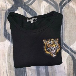black long sleeve with tiger patching